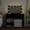 Kosmetinis staliukas su LED, juodos spalvos, 100x40x120cm