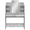 Kosmetinis staliukas su LED lemputėmis, betono, 96x40x142cm