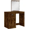 Kosmetinis staliukas su LED lemputėmis, dūminis, 90x42x132,5cm