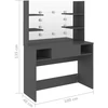 Kosmetinis staliukas su LED, pilkas, 100x40x135cm, MDF