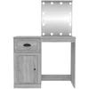 Kosmetinis staliukas su LED, pilkas, 90x50x132,5cm, mediena