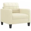 Sofa Krėslas, kreminės spalvos, 60cm, dirbtinė oda