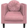 Sofa Krėslas su pagalvėle, rožinės spalvos, aksomas