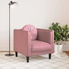 Sofa Krėslas su pagalvėle, rožinės spalvos, aksomas