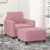 Sofa Krėslas su pakoja, rožinės spalvos, 60cm, aksomas