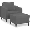 Sofa Krėslas su pakoja, tamsiai pilkos spalvos, 60cm, audinys