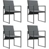 Lauko baldų komplektas Sodo valgomojo komplektas 9 pcs Juoda Plienas