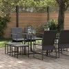 Lauko baldų komplektas Sodo valgomojo komplektas 9 pcs Juoda Plienas