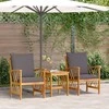 Lauko baldų komplektas Sodo Sofų Rinkinys su pagalve 3 pcs Natūralus aliejus