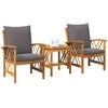 Lauko baldų komplektas Sodo Sofų Rinkinys su pagalve 3 pcs Natūralus aliejus