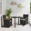Lauko baldų komplektas Sodo valgomojo komplektas 3 pcs Juoda poliratanas