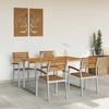 Lauko baldų komplektas Sodo valgomojo komplektas 5 pcs Pilka Kietos akacijos mediena