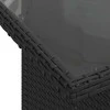 Lauko baldų komplektas Sodo Sofų Rinkinys su pagalve 7 pcs Juoda Poli ratanas