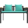 Lauko baldų komplektas Lauko suolas Juoda ir turkio 117 x 54 x 74.5 cm poliratanas
