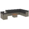 Lauko baldų komplektas Sodo komplektas su pagalvėlėmis, 11 dalių, pilkas, poliratanas