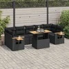 Sofa Sodo komplektas su pagalvėlėmis, 8 dalių, poliratanas/akacija