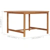 Lauko baldų komplektas Sodo stalas, 150x150x75cm, tikmedžio medienos masyvas