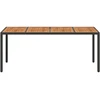 Sodo stalas Juoda 190 x 90 x 75 cm poliratanas