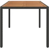 Sodo stalas Juoda 190 x 90 x 75 cm poliratanas