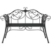 Lauko baldų komplektas Sodo suolas 2-Vietų skaičius 130 x 47 x 90 cm Plienas Juoda