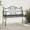 Lauko baldų komplektas Sodo suolas 2-Vietų skaičius 114 x 56,5 x 90 cm Plienas Juoda