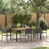 Sodo valgomojo komplektas 7 pcs Juoda poliratanas