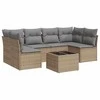 Sofa Sofos komplektas su pagalvėlėmis, 7 dalių, smėlio, poliratanas