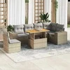 Sofa Sofos komplektas su pagalvėlėmis, 7 dalių, smėlio, poliratanas