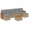 Sofa Sofos komplektas su pagalvėlėmis, 8 dalių, smėlio, poliratanas
