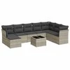 Sofa Sofos komplektas su pagalvėlėmis, 9 dalių, pilkas, poliratanas