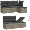Sofa Sofos komplektas su pagalvėlėmis, 7 dalių, pilkas, poliratanas
