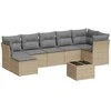 Sofa Sofos komplektas su pagalvėlėmis, 8 dalių, smėlio, poliratanas
