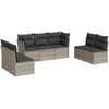 Sofa Sofos komplektas su pagalvėlėmis, 7 dalių, pilkas, poliratanas