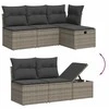 Sofa Sofos komplektas su pagalvėlėmis, 5 dalių, pilkas, poliratanas