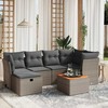 Sofa Sofos komplektas su pagalvėlėmis, 7 dalių, pilkas, poliratanas