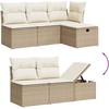 Sofa Sofos komplektas su pagalvėlėmis, 6 dalių, smėlio, poliratanas