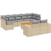 Sofa Sofos komplektas su pagalvėlėmis, 10 dalių, smėlio, poliratanas