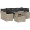 Sofa Sofos komplektas su pagalvėlėmis, 7 dalių, pilkas, poliratanas