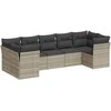 Sofa Sofos komplektas su pagalvėlėmis, 7 dalių, pilkas, poliratanas