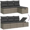 Sofa Sofos komplektas su pagalvėlėmis, 7 dalių, pilkas, poliratanas