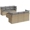 Sofa Sofos komplektas su pagalvėlėmis, 7 dalių, smėlio, poliratanas