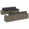 Sofa Sofos komplektas su pagalvėlėmis, 9 dalių, pilkas, poliratanas