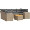 Sofa Sofos komplektas su pagalvėlėmis, 7 dalių, smėlio, poliratanas