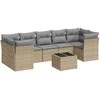 Sofa Sofos komplektas su pagalvėlėmis, 8 dalių, smėlio, poliratanas