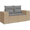 Sofa Sofos komplektas su pagalvėlėmis, 7 dalių, smėlio, poliratanas