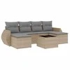 Sofa Sofos komplektas su pagalvėlėmis, 7 dalių, smėlio, poliratanas