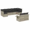 Sofa Sofos komplektas su pagalvėlėmis, 9 dalių, pilkas, poliratanas