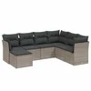 Sofa Sofos komplektas su pagalvėlėmis, 7 dalių, pilkas, poliratanas