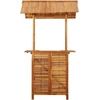 Lauko baro stalas su stogeliu, 113x106x217cm, akacijos masyvas