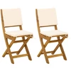 Lauko bistro kėdės 2 pcs Kreminė balta 38 x 46 x 85 cm